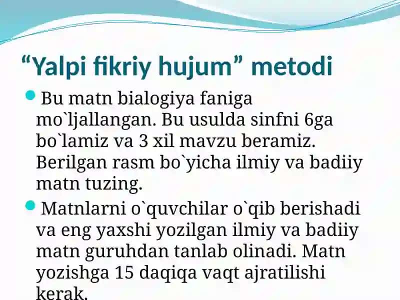 O`qitishning interfaol usullari. 4