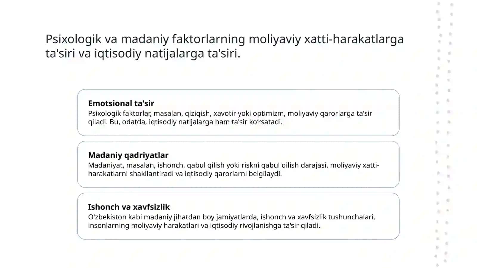 Xulq atvor moliyasi 4