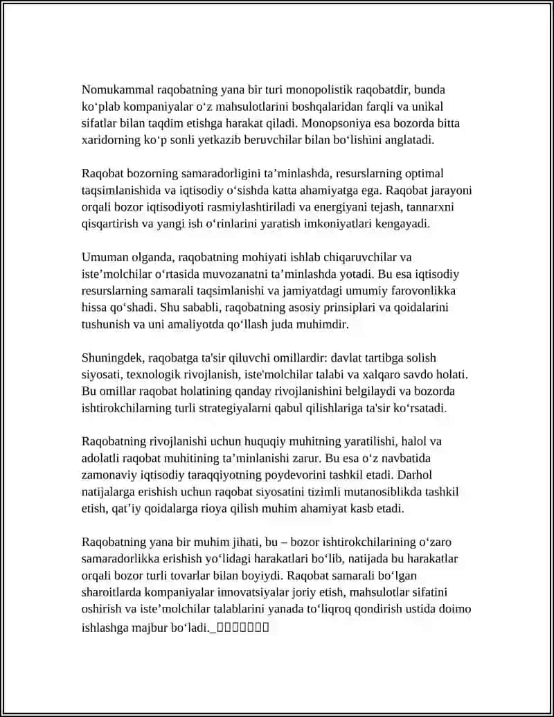 RAQOBATNING MOHIYATI, SHAKLLARI VA USULLARI 4