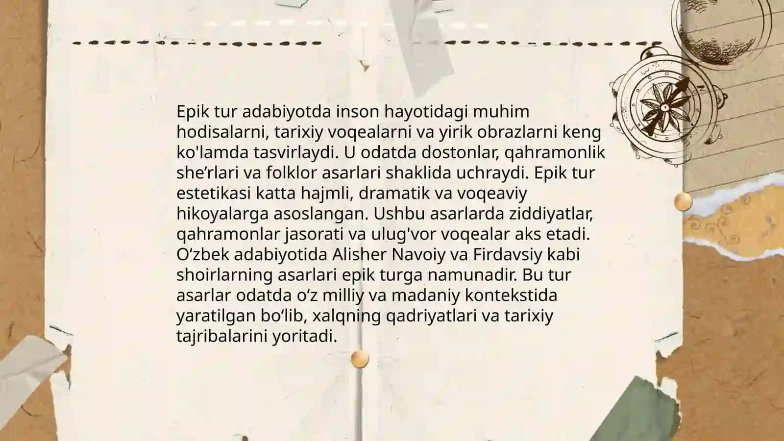 Adabiy tur va janrlar estetikasi 4