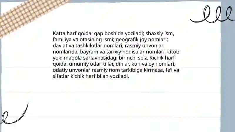 Imlo qoidalarini o’rganish 4