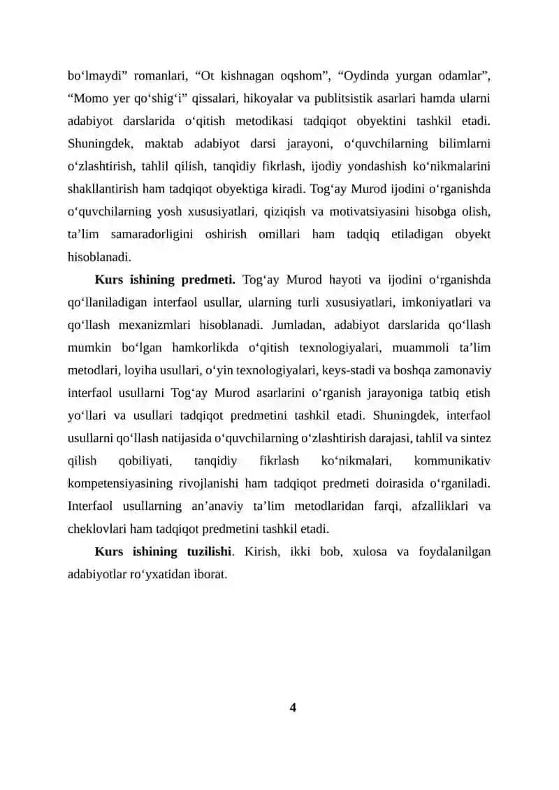 Maktabda Tog‘ay Murod hayoti vaijodini o‘rganishda interfaol usullar 4