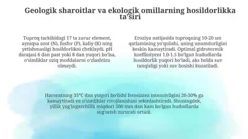 Hosildorlikning o'zaro bog'liqligi 4