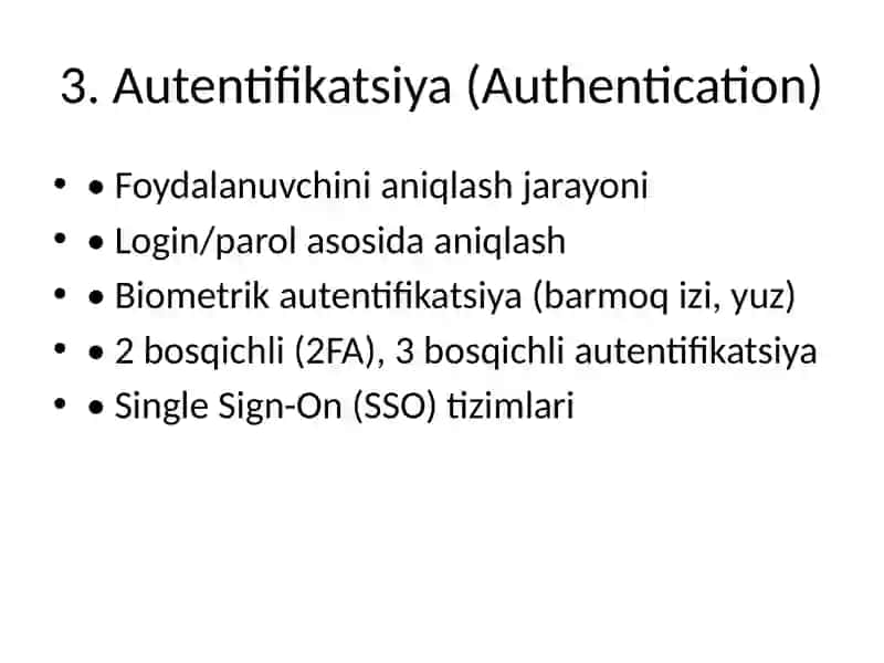 Berilganlar Bazasi Xavfsizligi 4