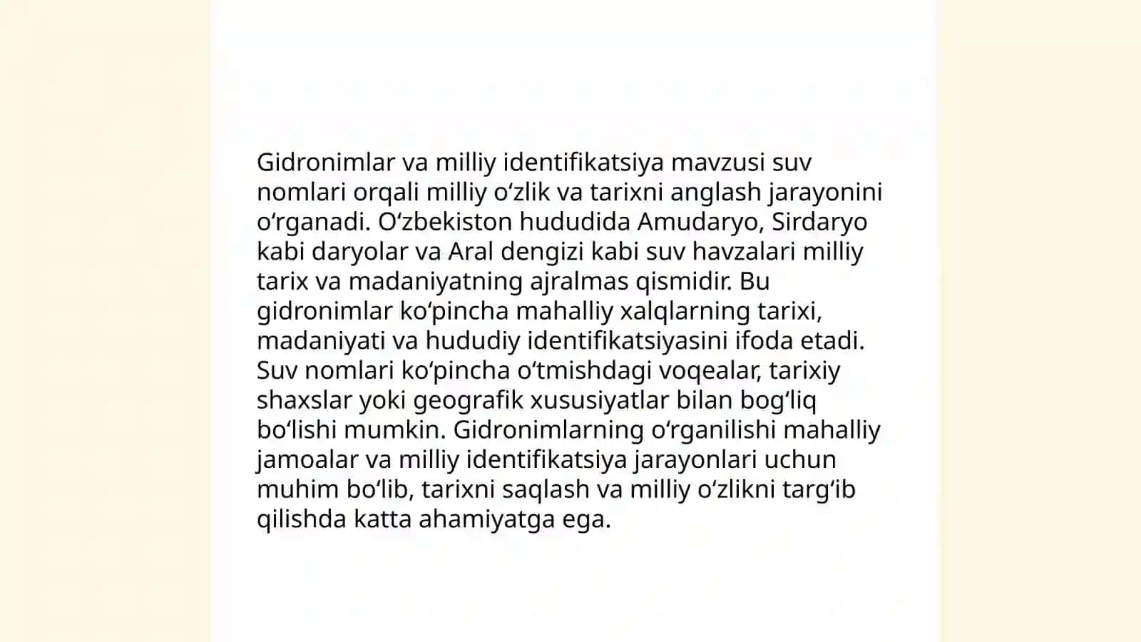 O'zbekiston gidronimlаrining shаkllаnish xususiyatlаri 4