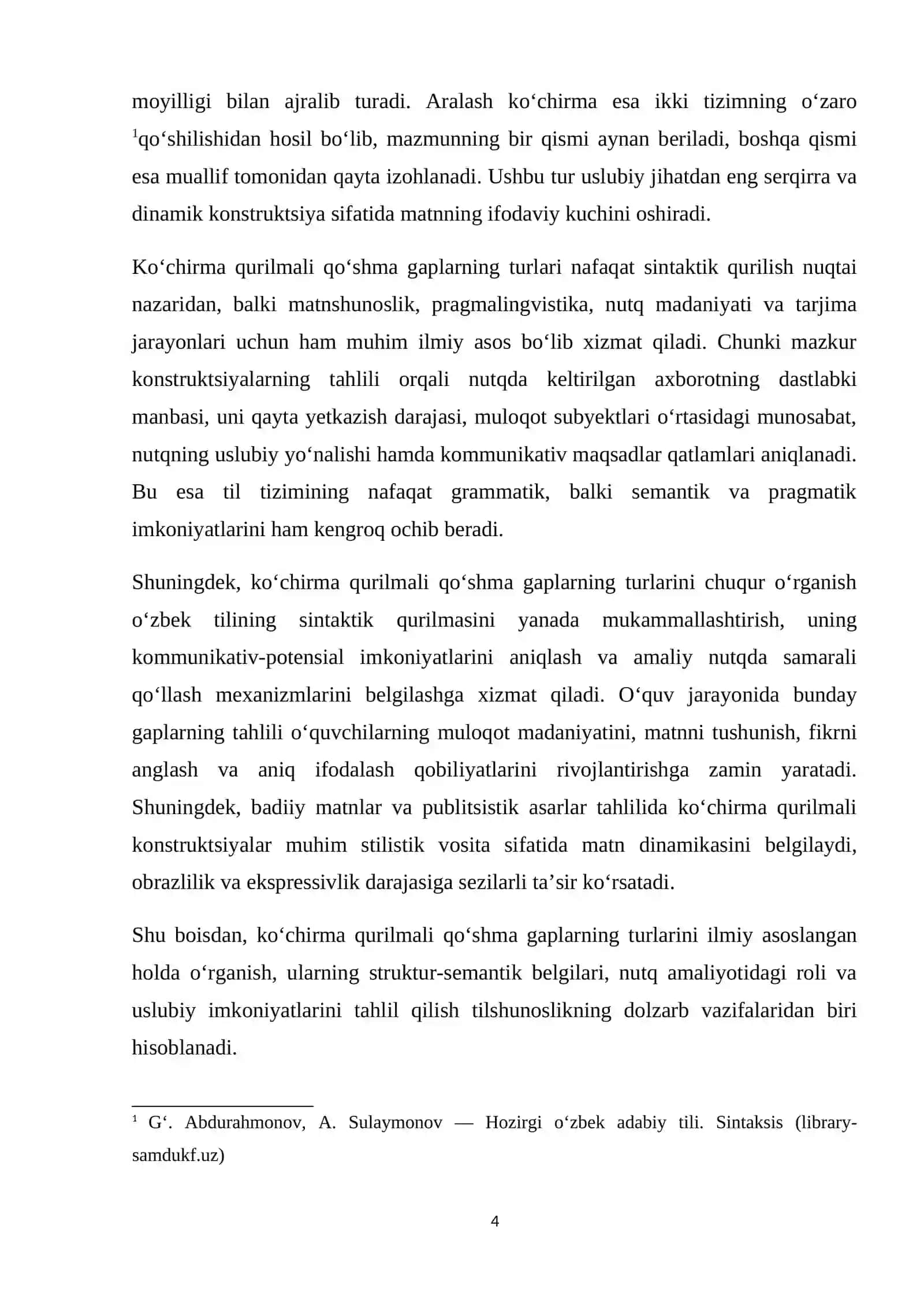 Ko‘chirma qurilmali qo‘shma gaplarning nazariy asoslari 4
