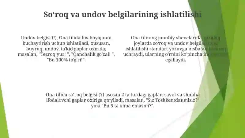 Ona tilida tinish belgilarining ishlatilishi 4