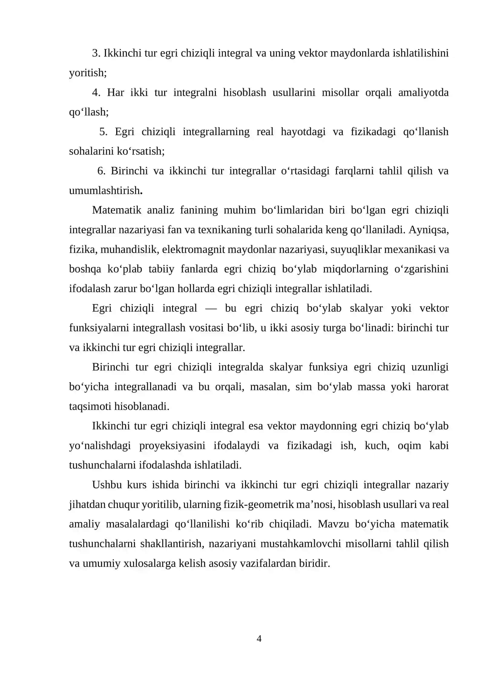 Birinchi va ikkinchi tur egri chiziqli integrallar 4