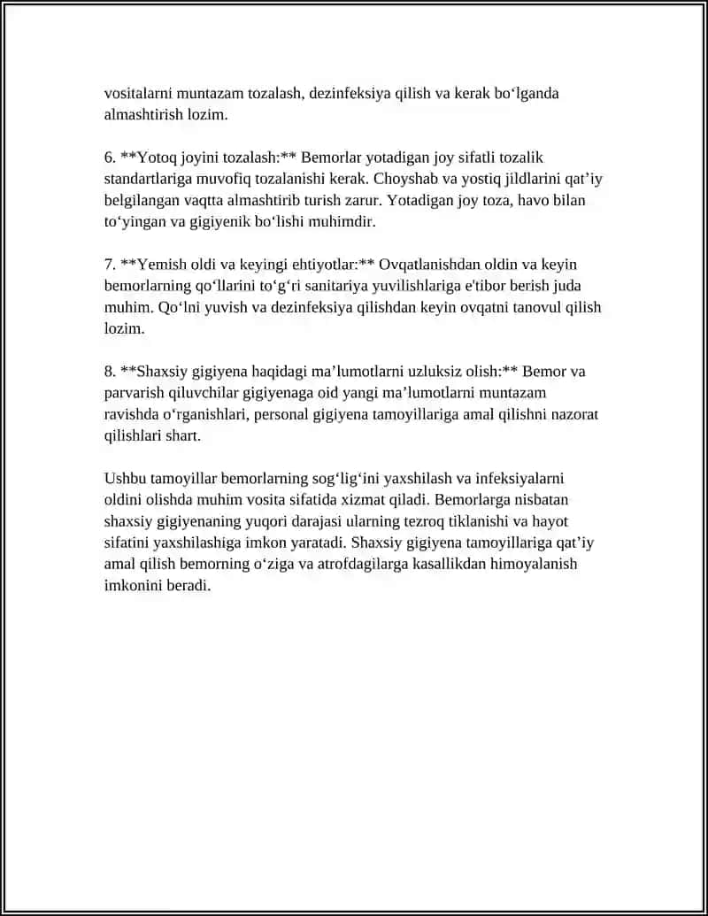 BEMORNING SHAXSIY GIGIYENASI 4
