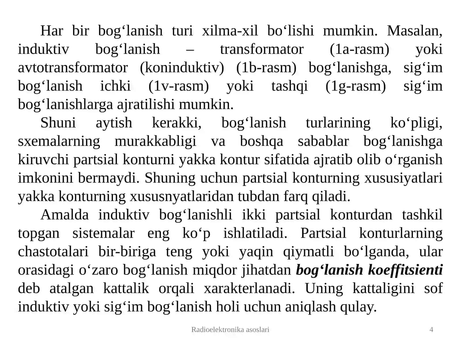 Bog‘lanish koeffitsientlari turlari 4