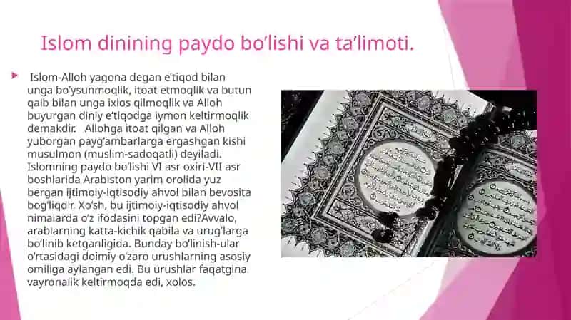 Islom madaniyatining tarkib topishi va rivojlanishi 4