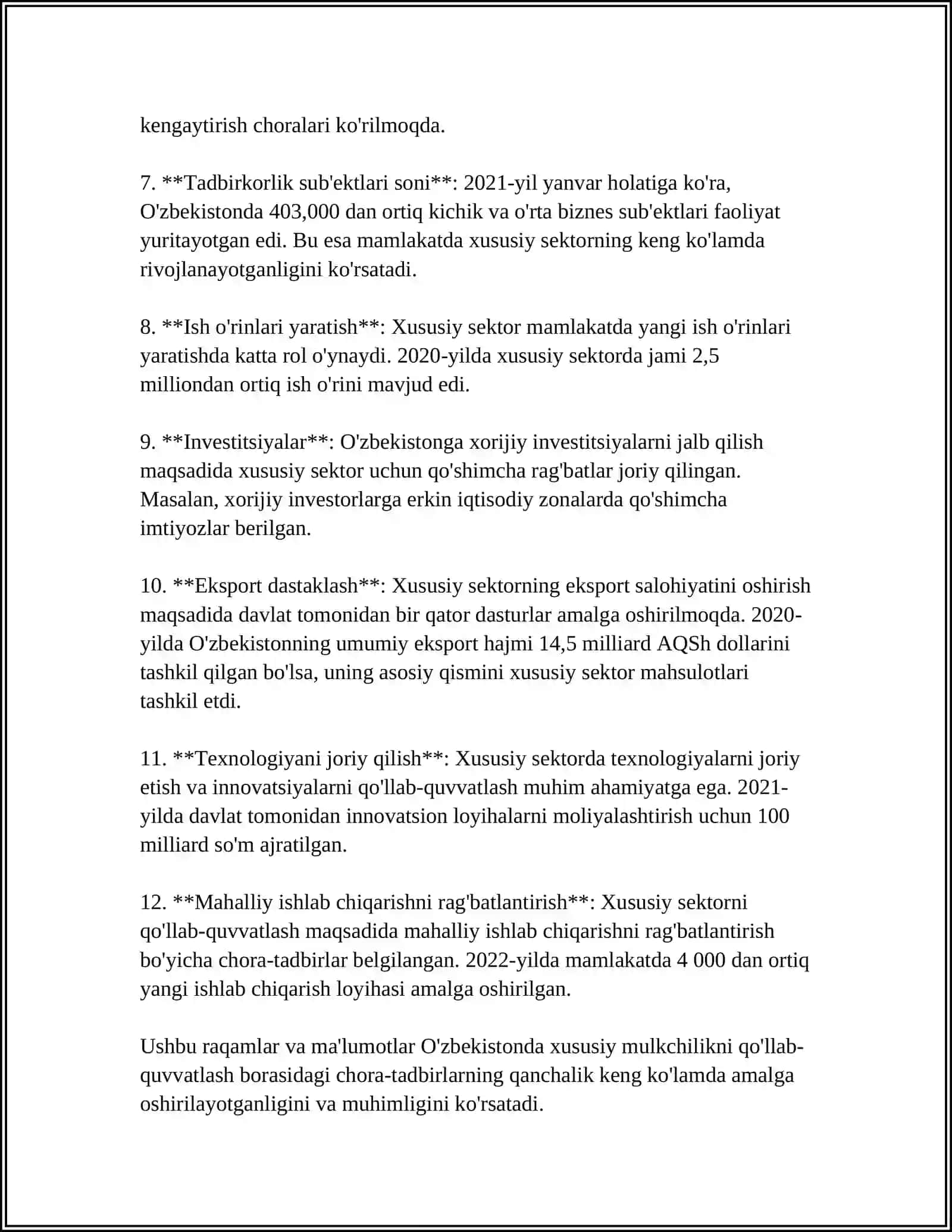 Xususiy Mulkchilik Tarmogʻini Kengaytirish 4
