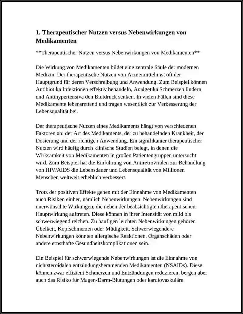 POSITIVE UND NEGATIVE WIRKUNGEN WON MEDIKAMENTEN 4