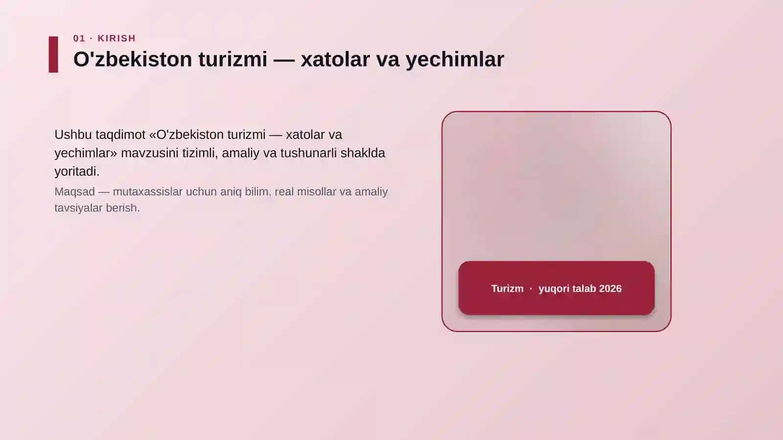 O'zbekiston turizmi — xatolar va yechimlar 4