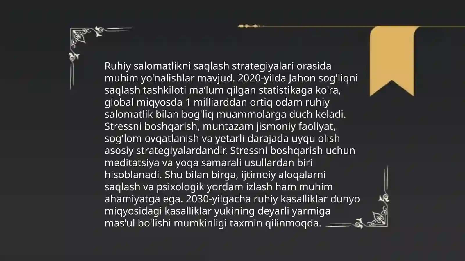 Ijtimoiy xizmatlarlarda stress va ruhiy salomatlikni boshqarish 4