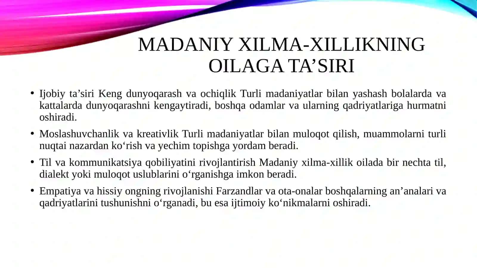 Oiladagi madaniy xilma-xillik va uning ta’siri 4