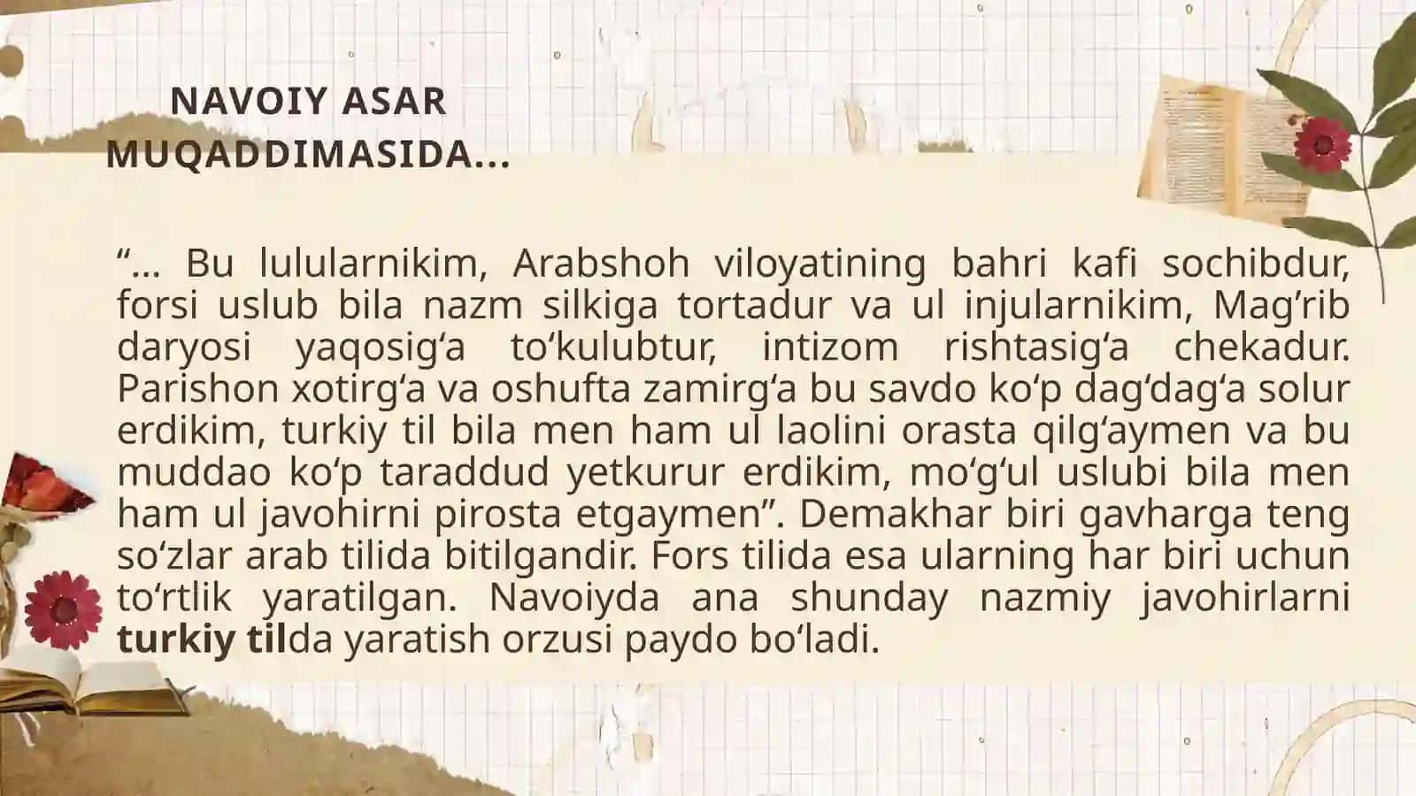 ALISHER NAVOIYNING “NAZM UL-JAVOHIR” ASARI 4