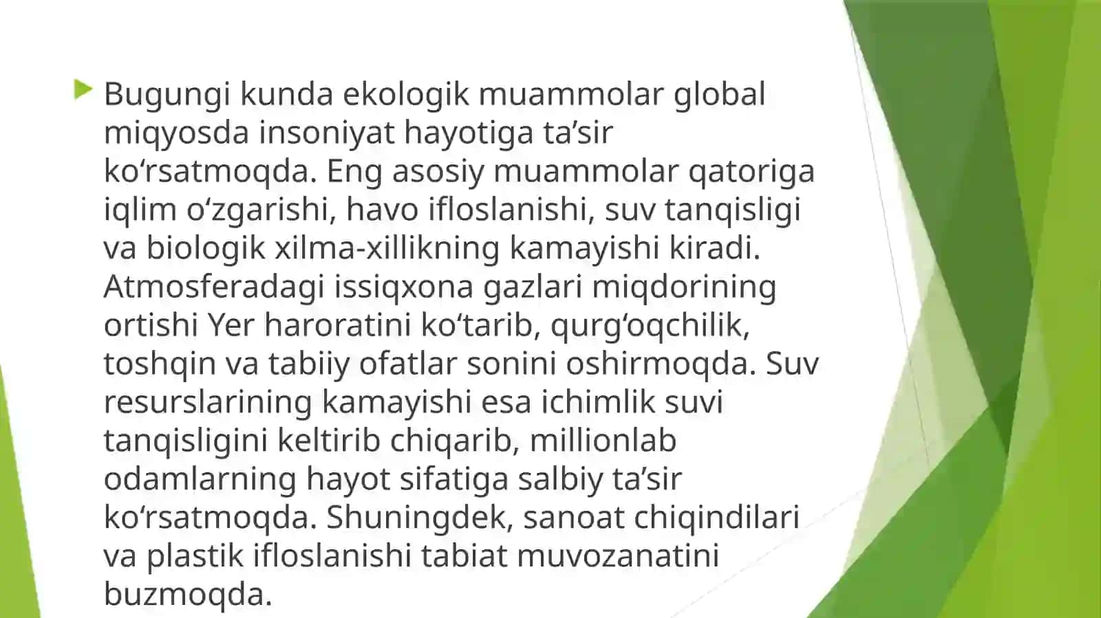 Ekologik muammolar va ularni oldini olish yo‘llari 4