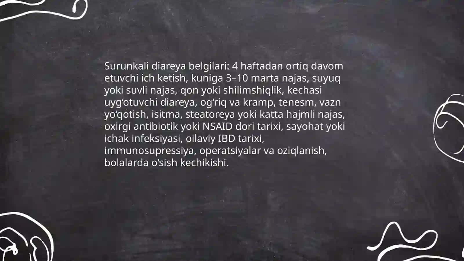 Surunkali diareya, surunkali enterkolit 4