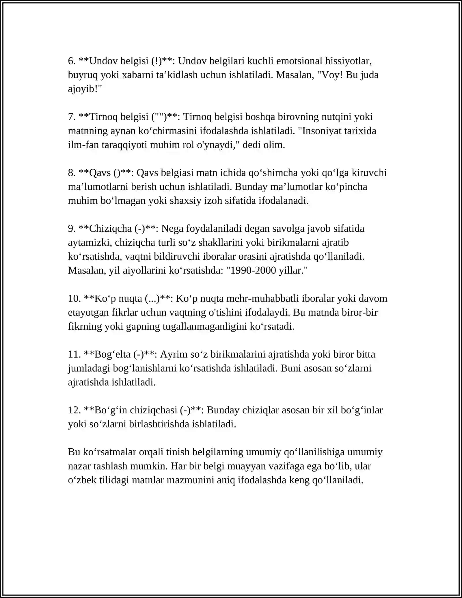 Tinish Belgilari 4