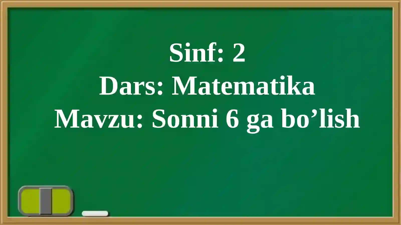Sonni 6 gabo’lish 4