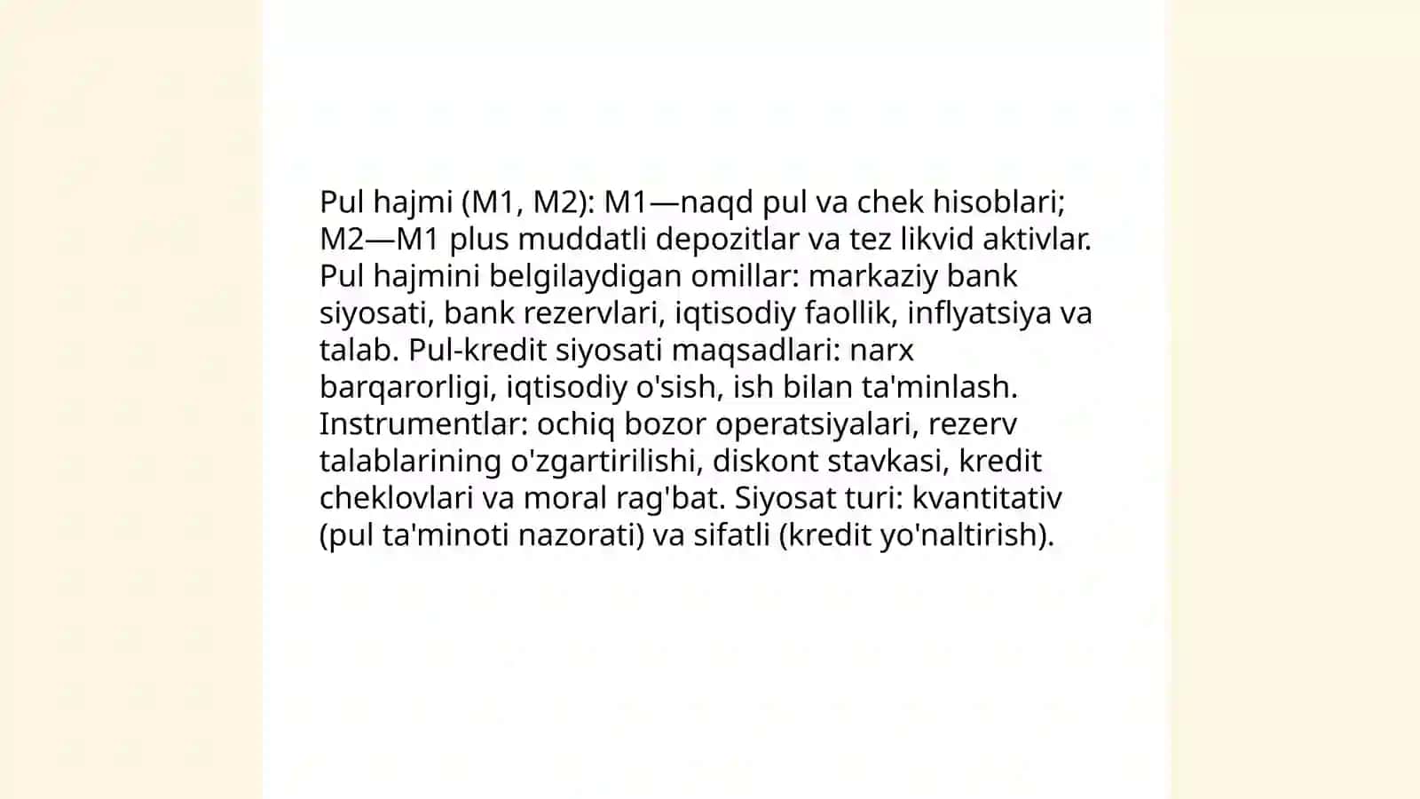 Pul muomilasi, kredit va banklar 4