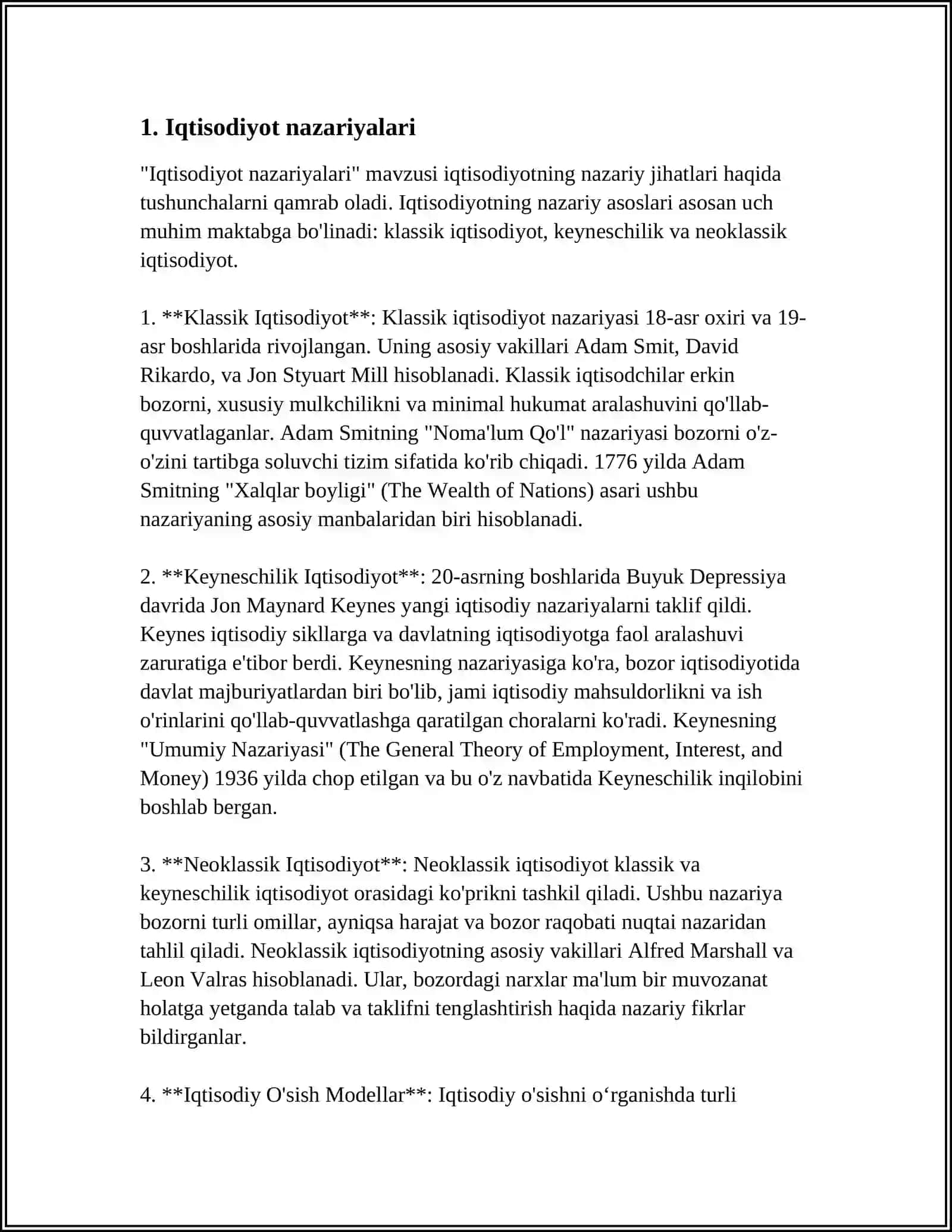 Iqtisodiyot Nazariyalari 4