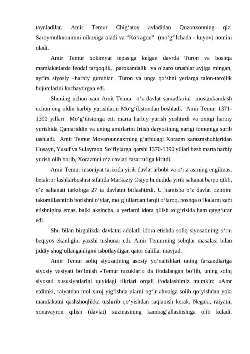Amir Temur davrida moliyaviy tizim 4