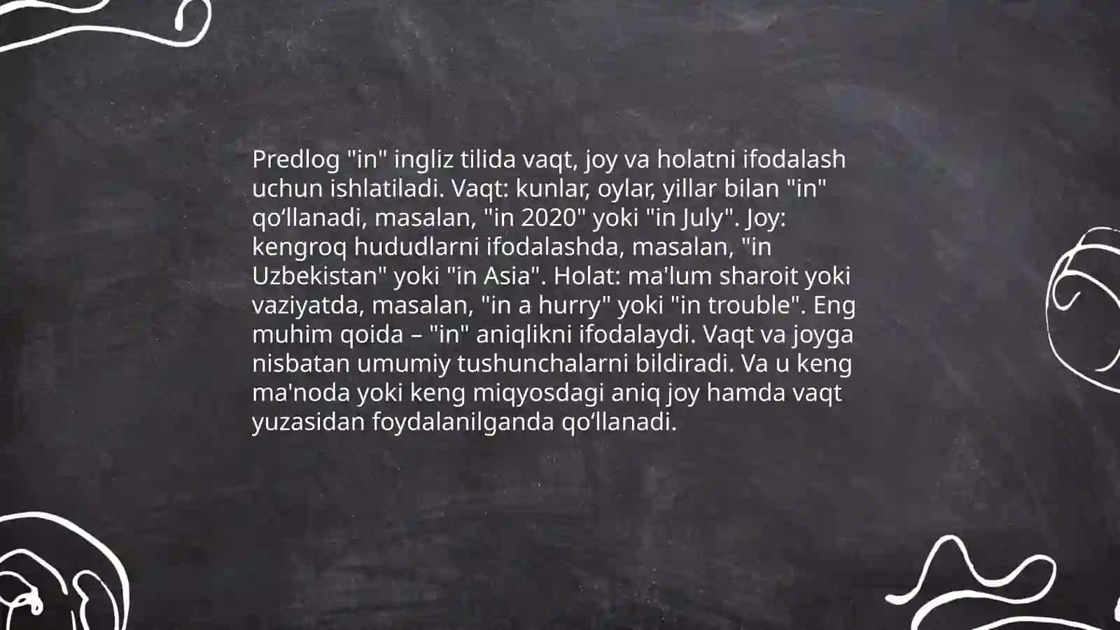 Ingliz tili predloglari ( to, in, on) 4