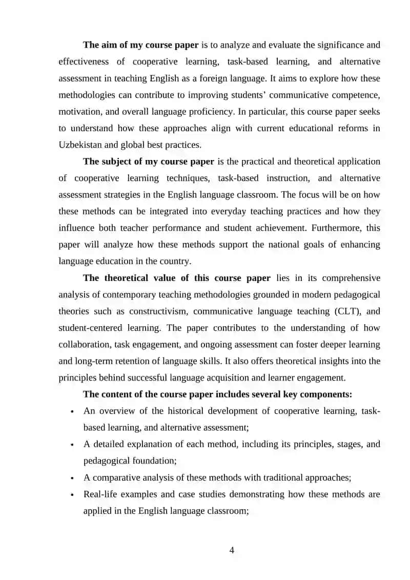 Cooperative learning, task-based learning, and alternative assessment 4
