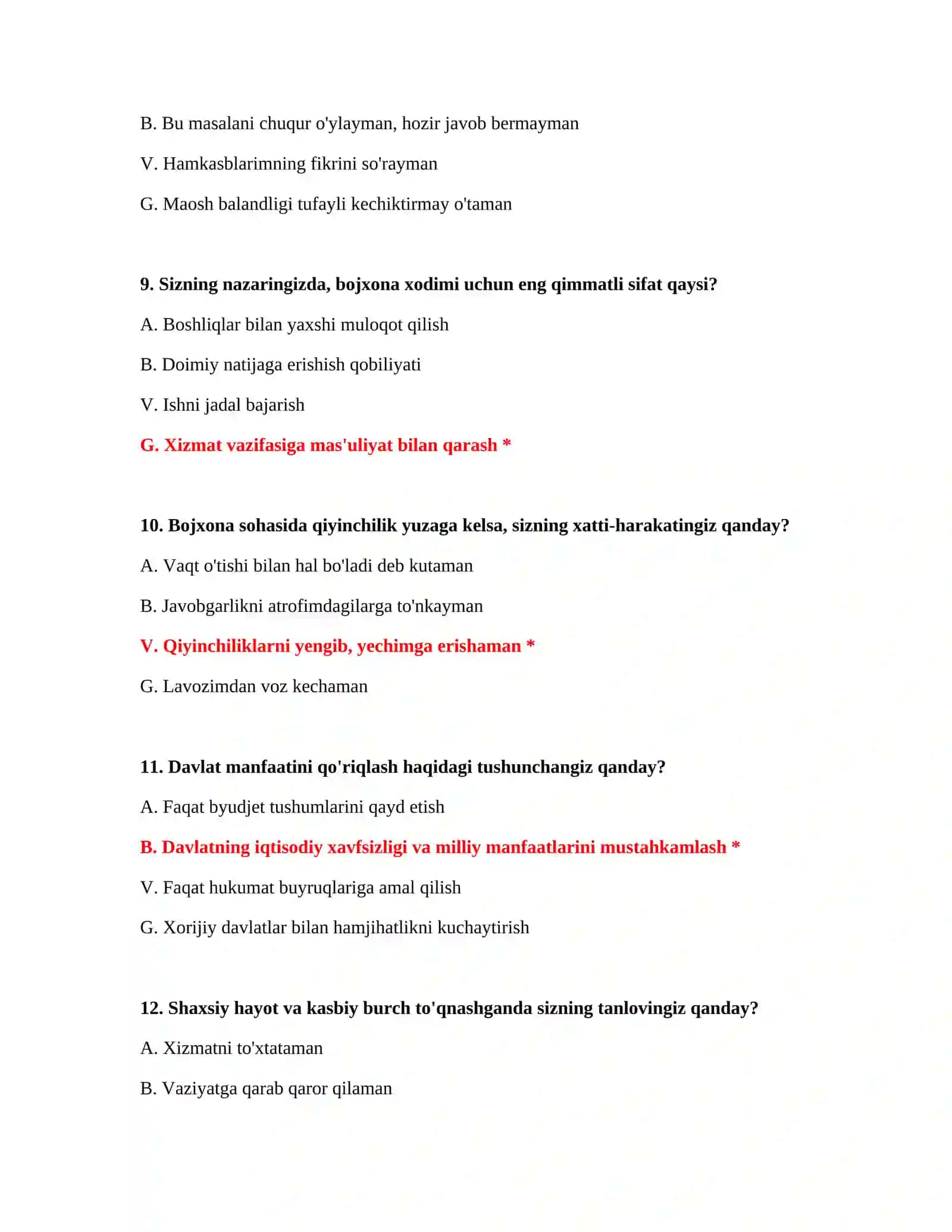 Bojxona test savollari DOCX 4