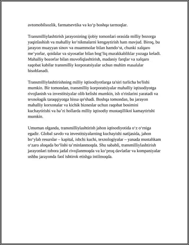 JAHON IQTISODIYOTIDA TRANSMILLIYLASHTIRISH 4