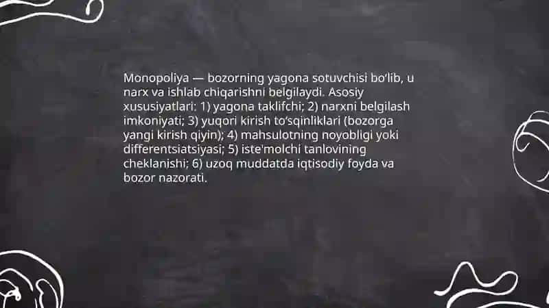 Raqobat va Manapoliya 4