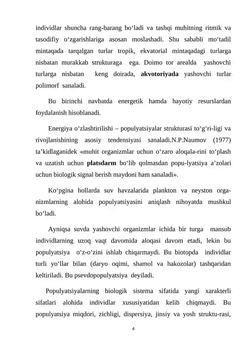 Populyatsiya tushunchasi 4