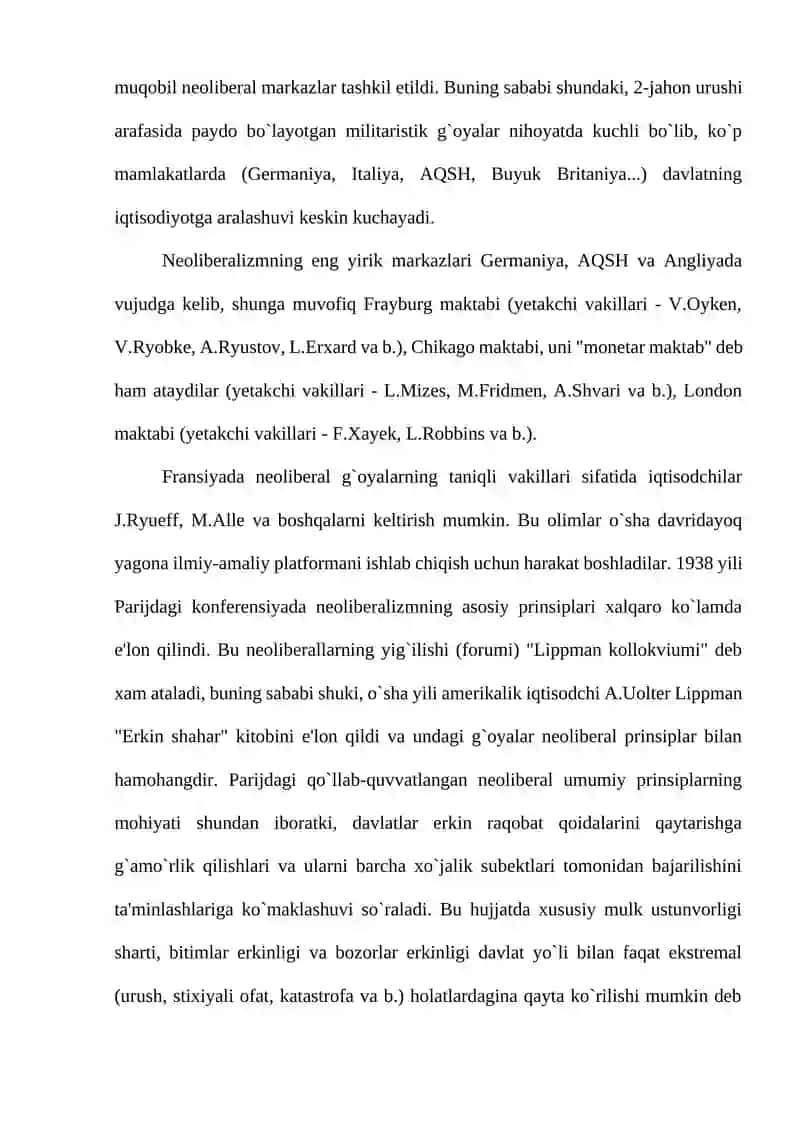 Neoliberalizmning mohiyati va ahamiyati 4