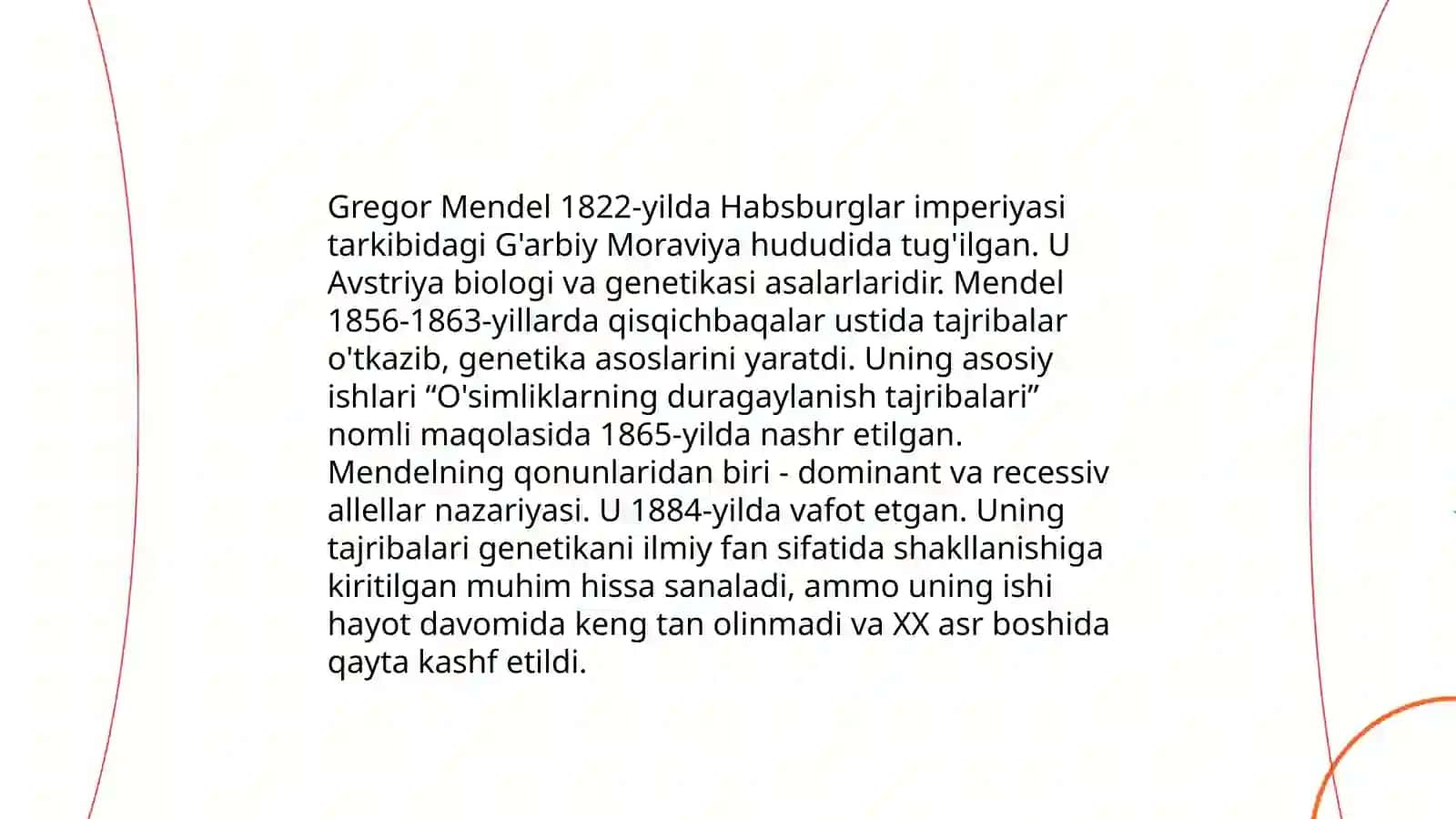Genetikaning rivojlanishi. Mendel qonunlarining tarixi 4
