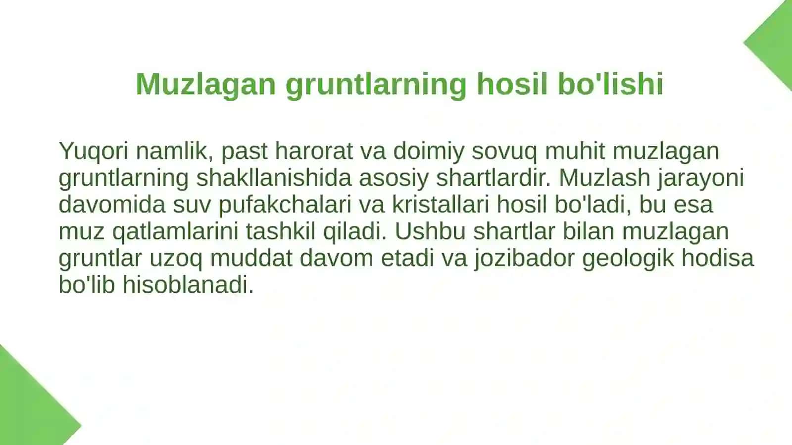 Muzlagan gruntlar va ularni xossalari 4