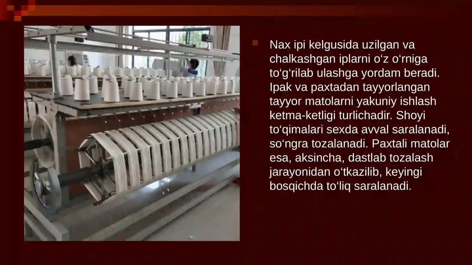 To’quv dastgohlarini etsini tuzilishi. 4