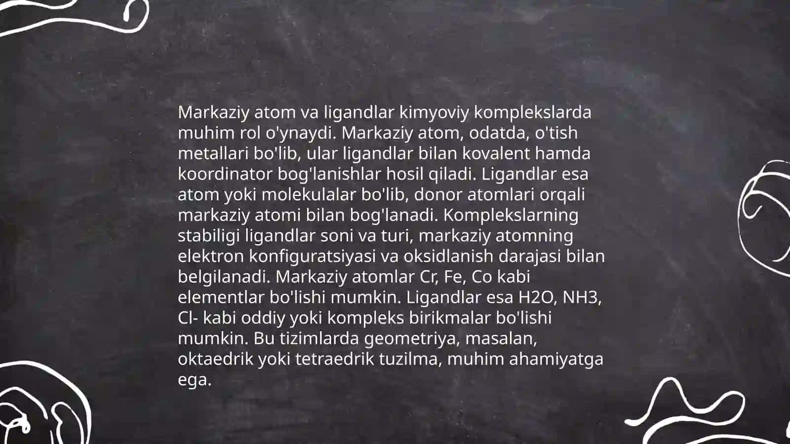 Kompleks birikmalar kimyosining muhim qoidalari 4