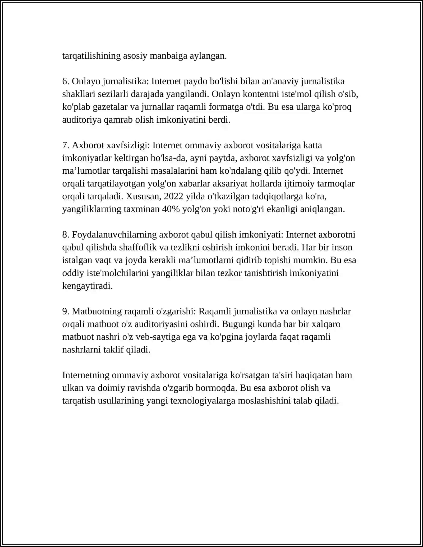 MEDIA MAYDON VA INTERNET IMKONIYATLARI 4