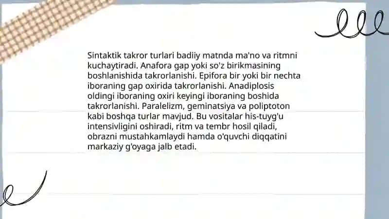 Sintaktik takror 4