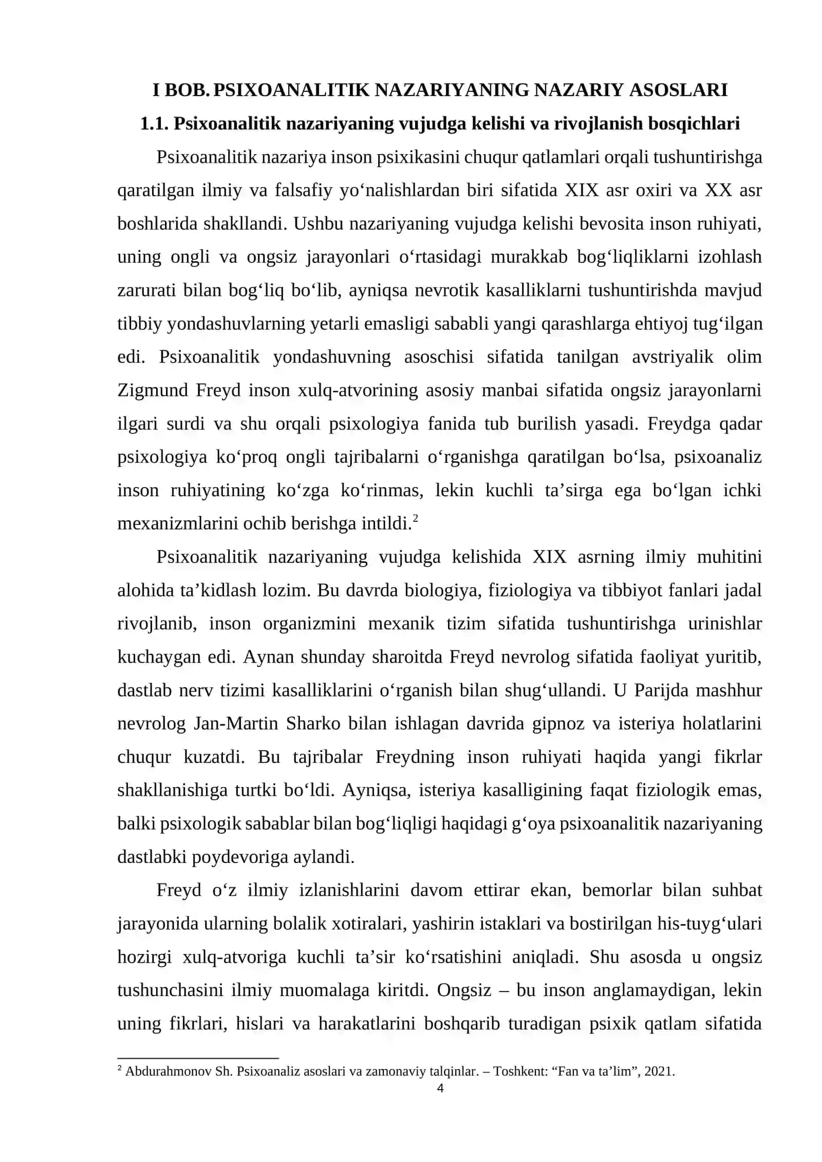PSIXOANALITIK NAZARIYA VA UNING INTERPRETATSIYALARI (SIGMUND FREYD KONSEPSIYASI ASOSIDA) 4