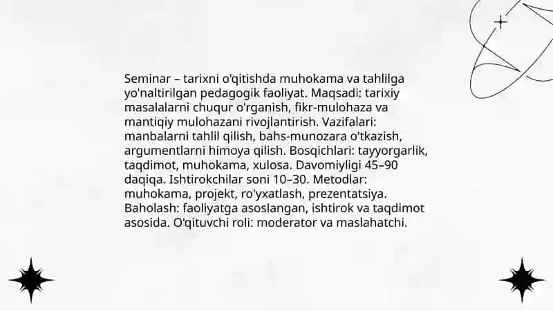 Tarixni o'qitishning tashkiliy shakillari 4