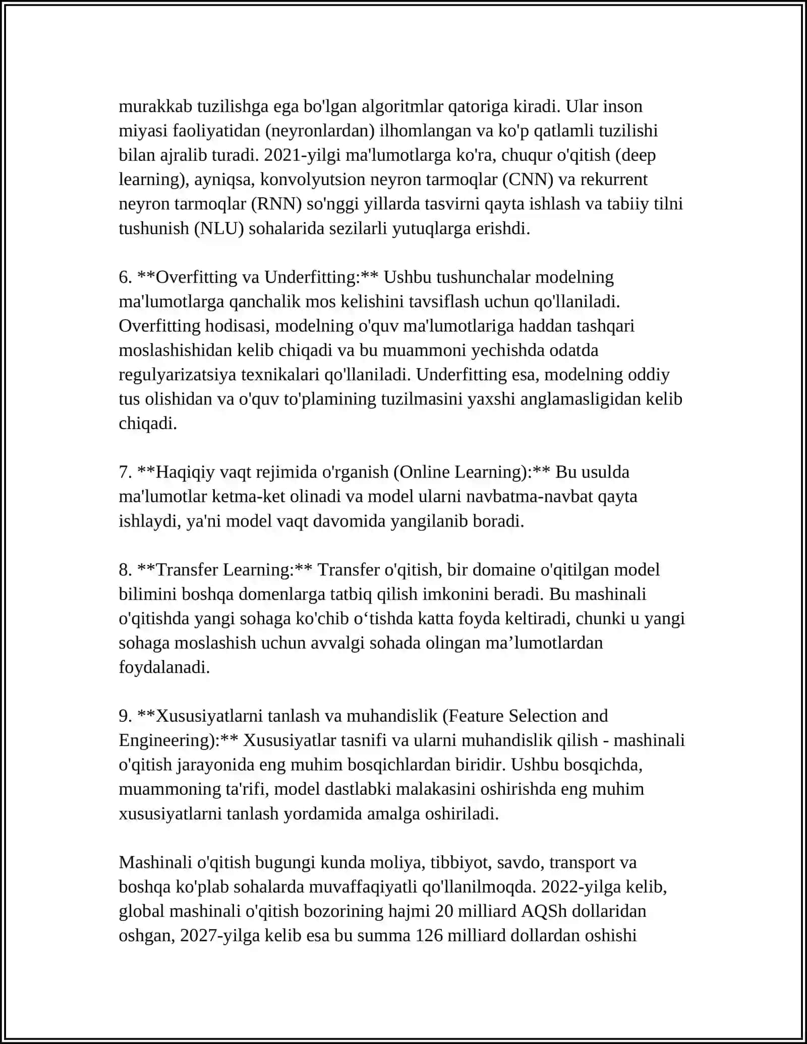 MASHINALI O’QITISHI VA MA’LUMOTLAMI INTEKLEKTUAL TAHLILI 4