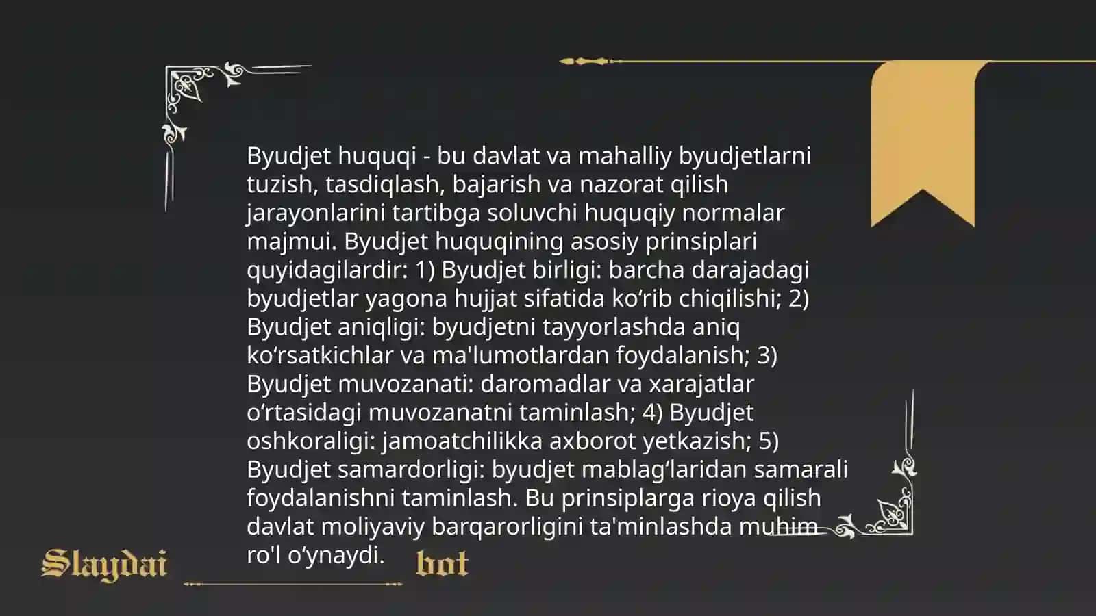 Budjet munosabatlarini qonuniy huquqiy asoslari 4