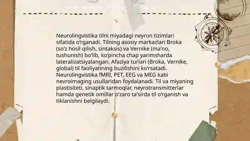 Tilshunoslik va psixologiya: nutqning kognitiv asoslari 4