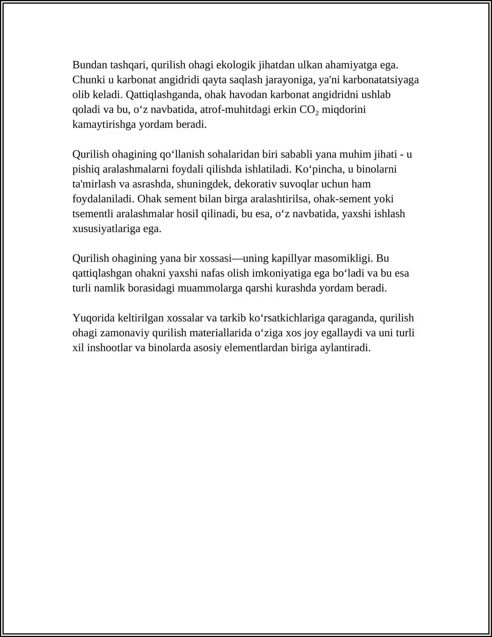 QURILISH OHAGI.UNING TARKIBI VA XOSSALARI 4