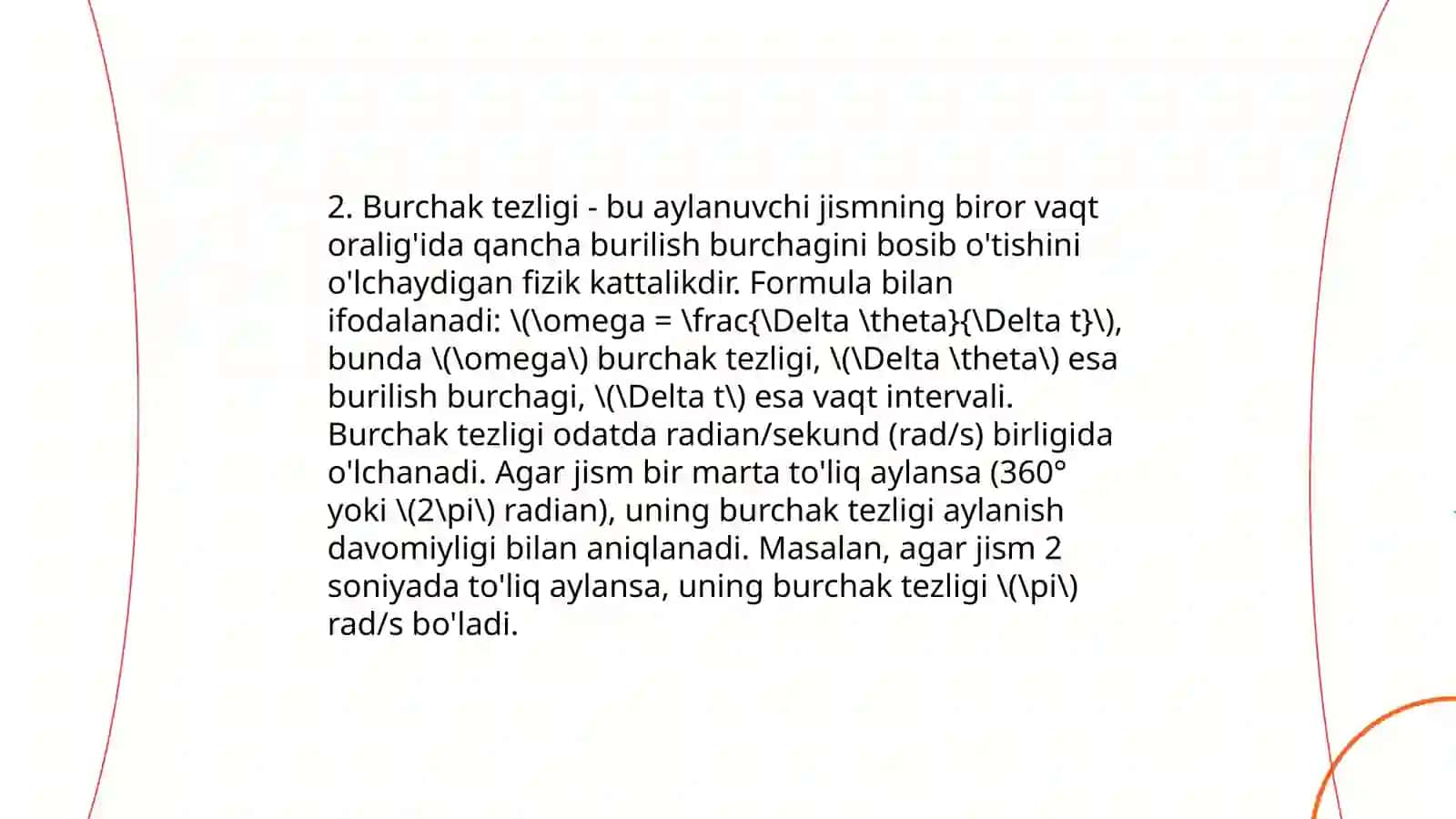 Qattiq jismning aylanma harakati 4