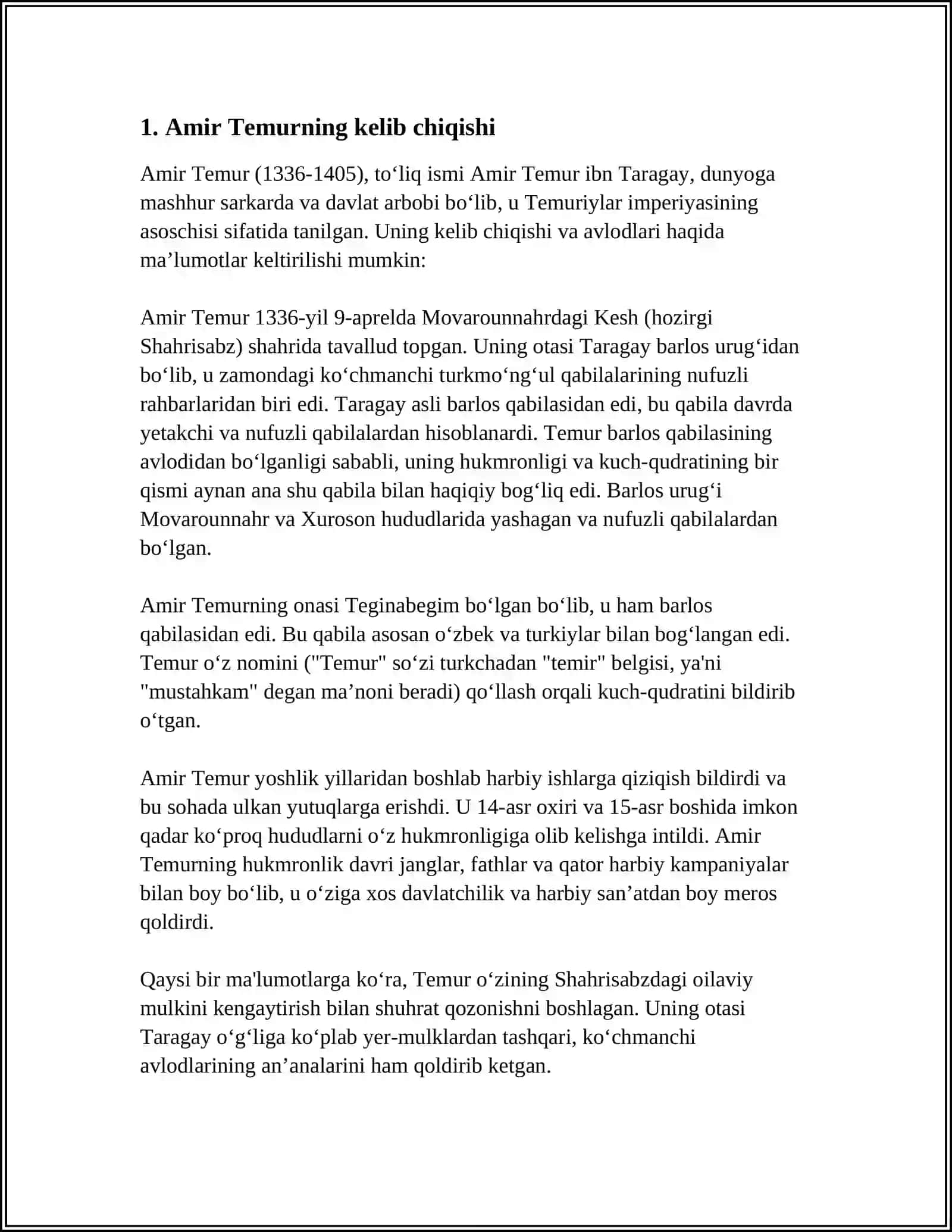AMUR TEMUR SHAJARASI 4