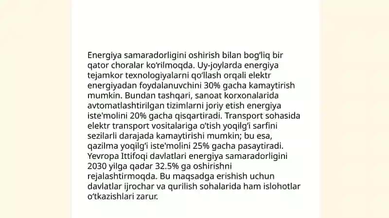 Energiya resurslarini iste'mol qilishni hisobga olish rostlash 4